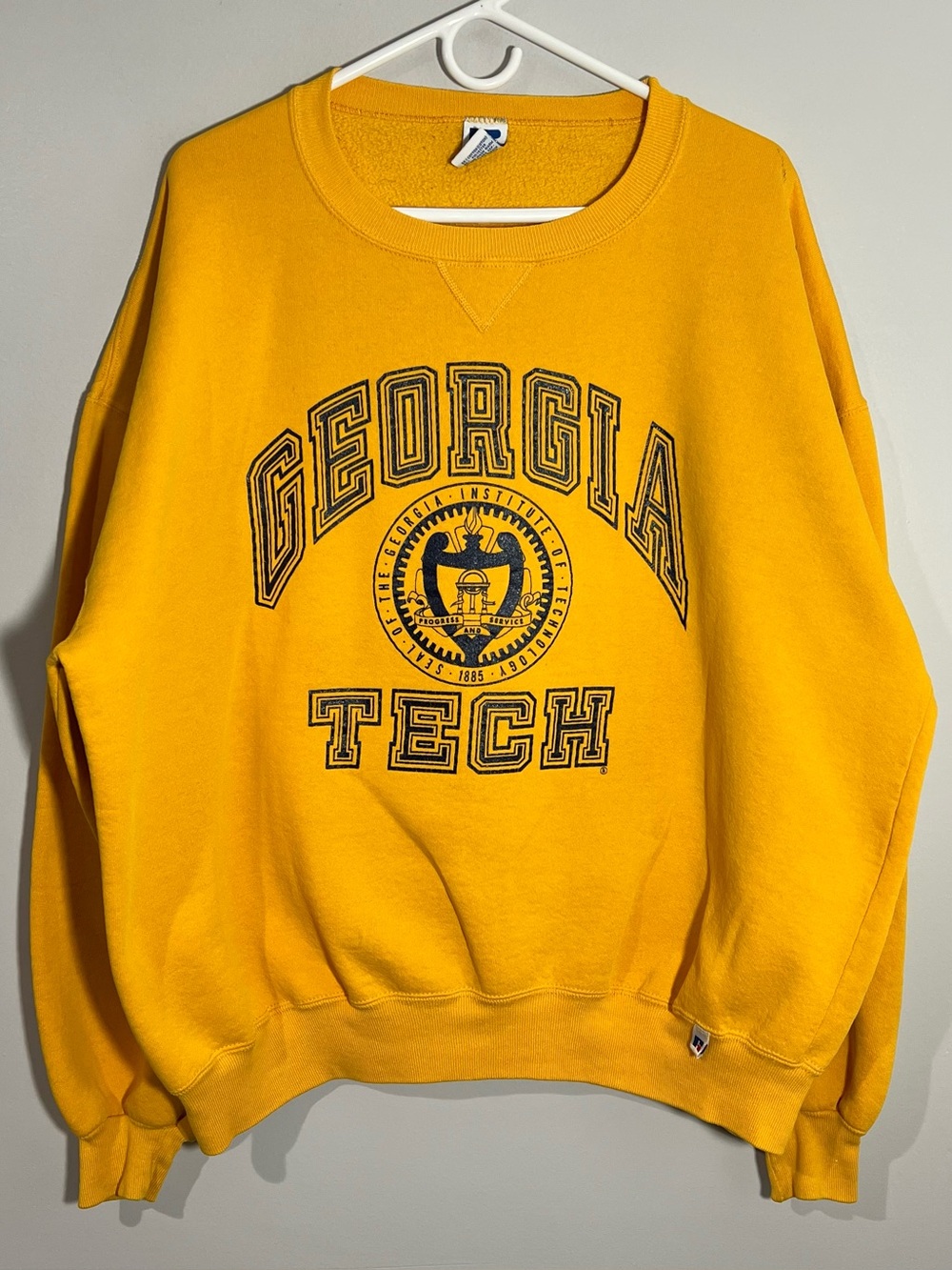 Vintage 90s Russell Athletic Georgia Tech Yellow Jackets Sweatshirt Adult XXL